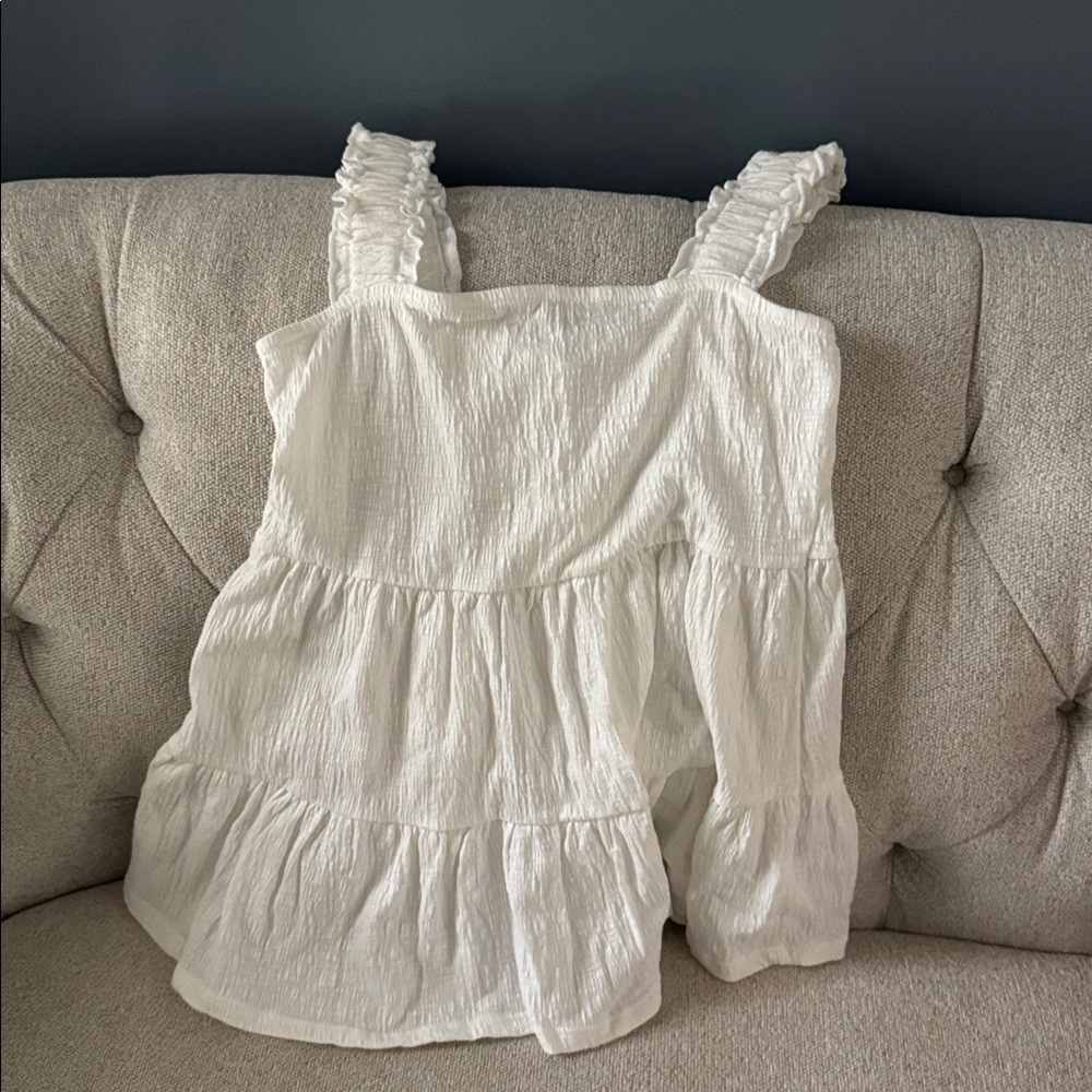 Altar’d State White Ruffled Sleeveless Top NWT